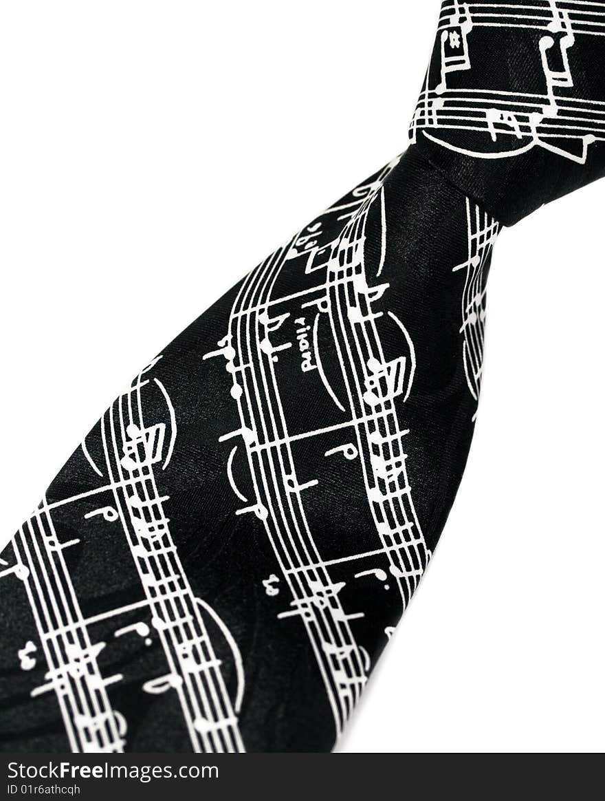 Musical tie on the white background