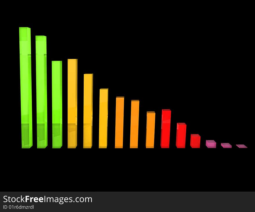 Pile of financial bars on black background. Pile of financial bars on black background