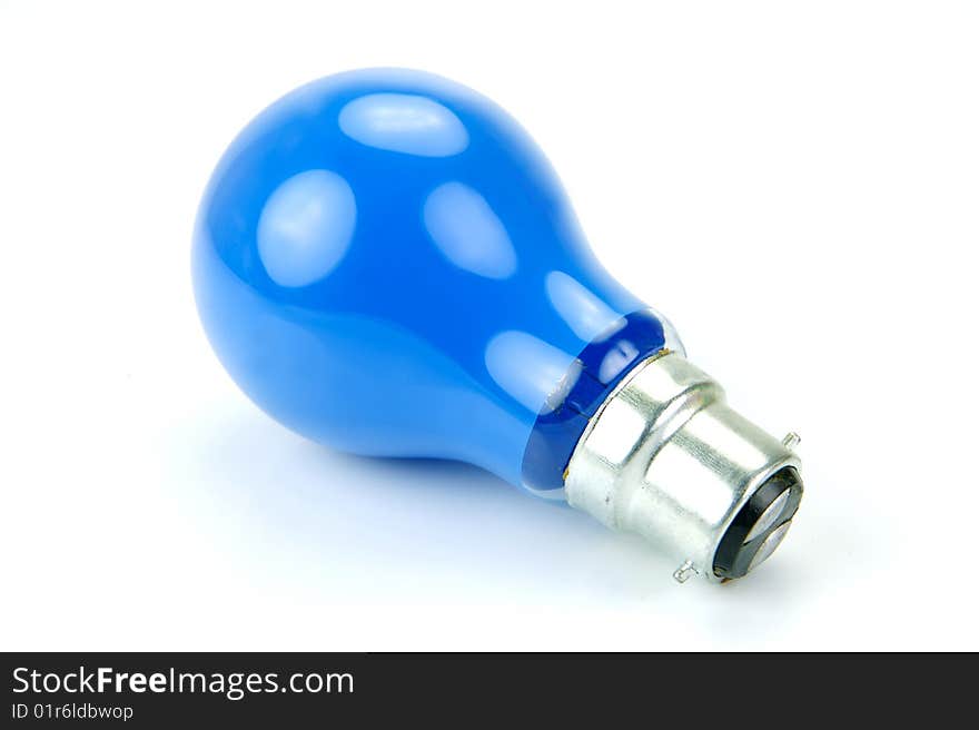 Colored light bulbs isolated against a white background