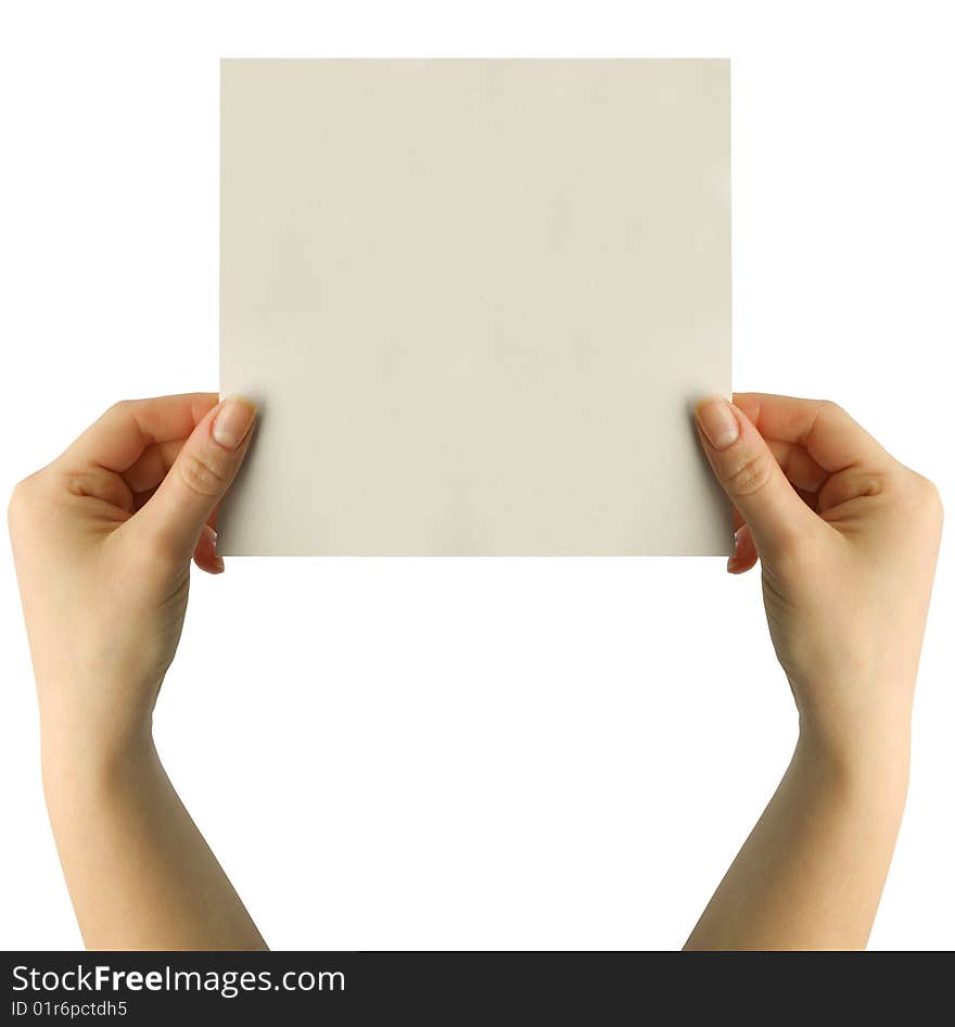 Card blank in a hand