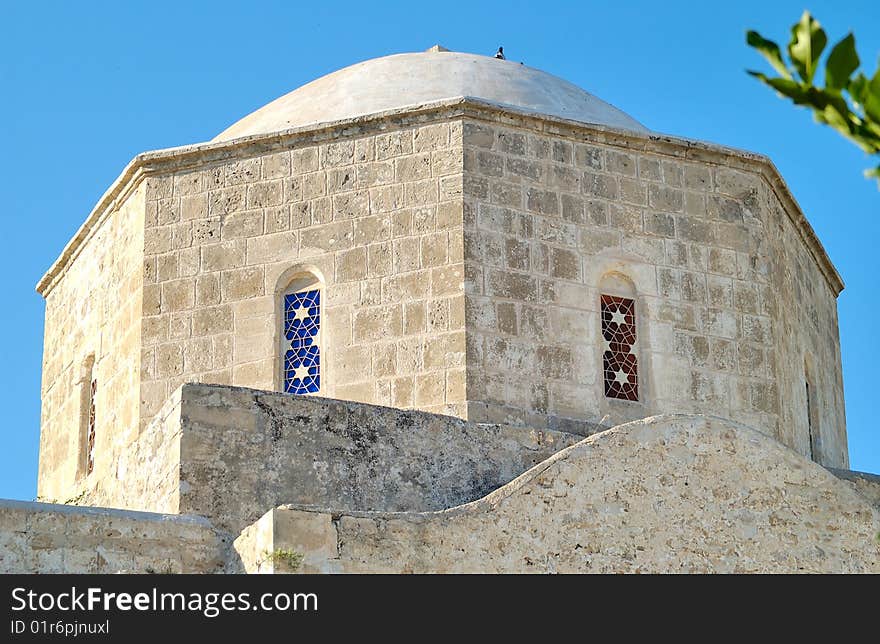 A top of an ancient church in Paphos.