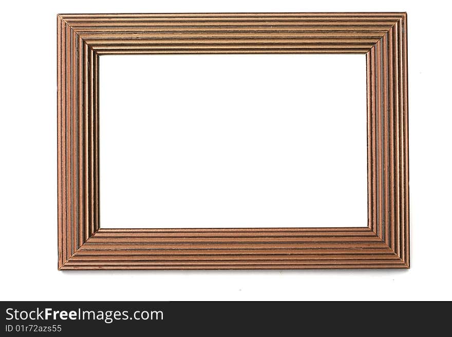 Wood frame isolated on white