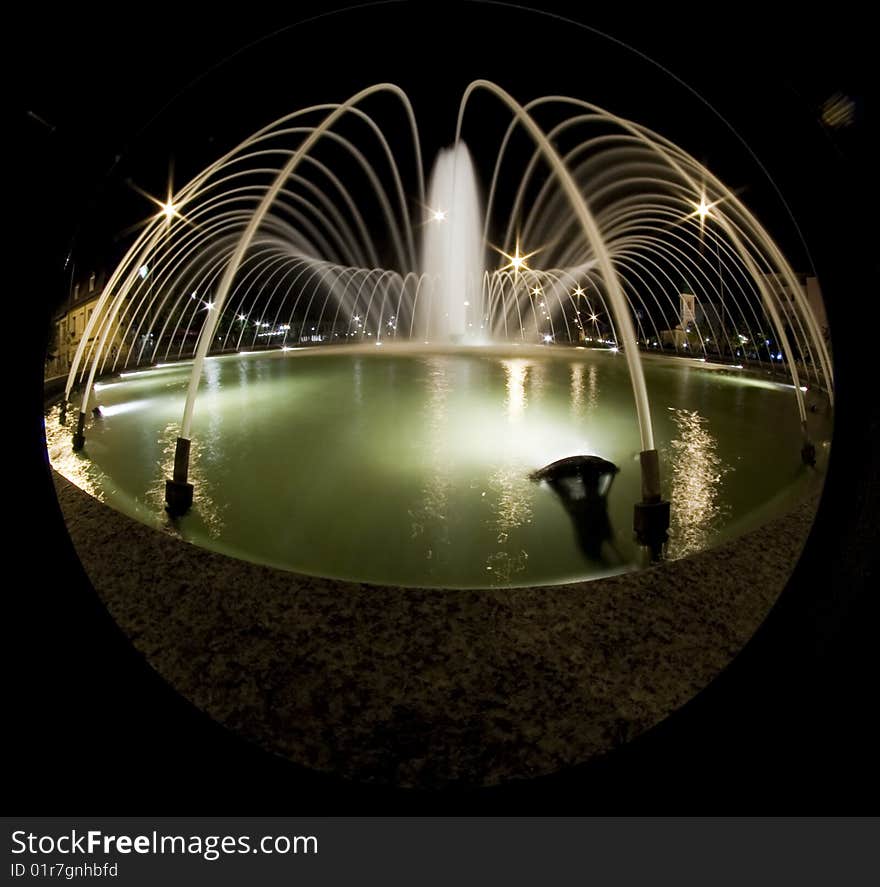 Fountain at night