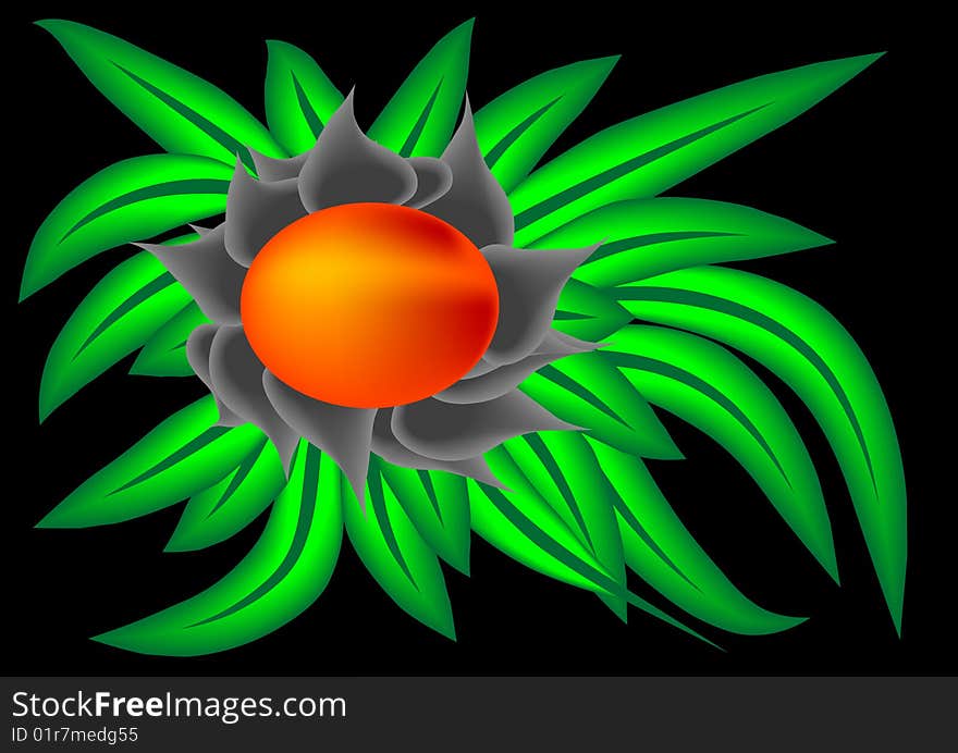 Abstract tropical fruit, vector illustration