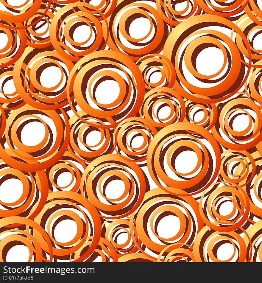 Vector illustration of Seamless Orange Ring Pattern