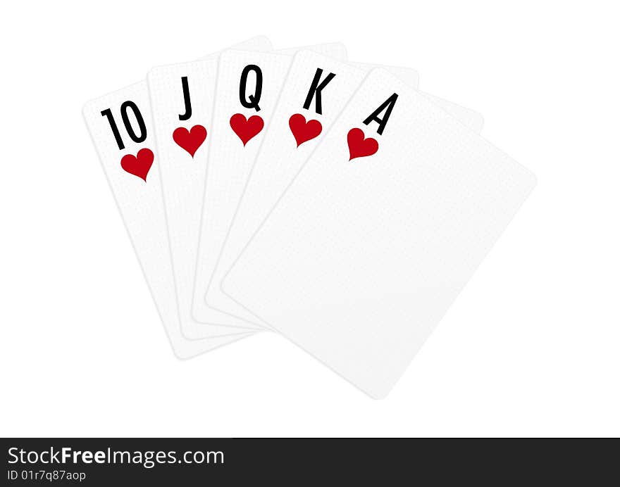 The best hand in Texas hold'em. Vector isolated on white. The best hand in Texas hold'em. Vector isolated on white.