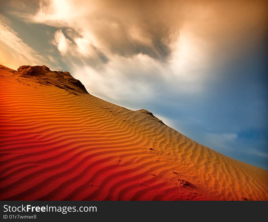 Beautiful landscape in the Sahara desert