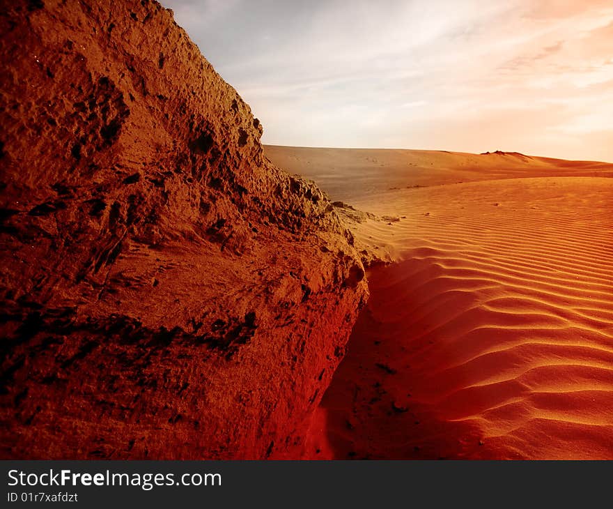 Beautiful landscape in the Sahara desert