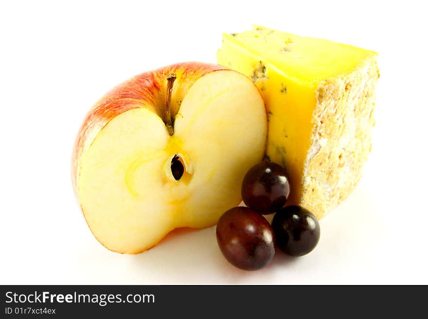 Red Apple, Blue Cheese and Grapes