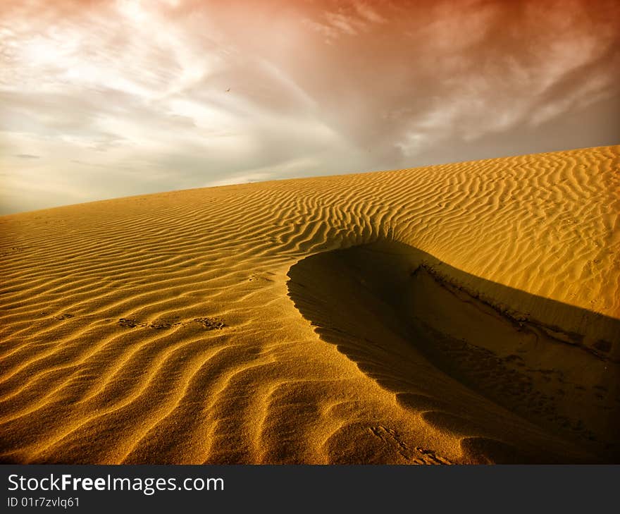 Beautiful landscape Sahara desert sand