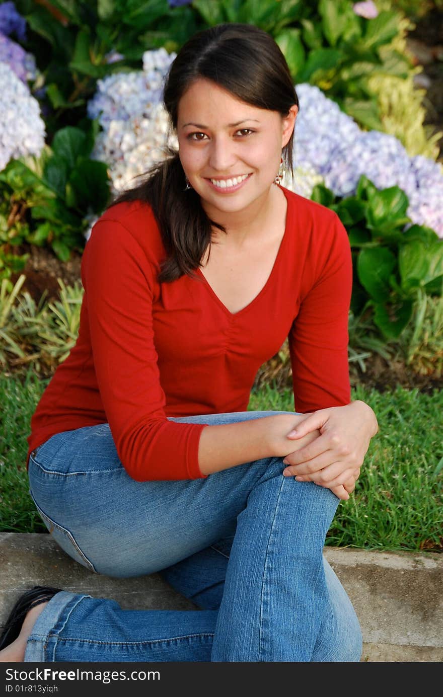 A Young Smiling Hispanic Woman. A Young Smiling Hispanic Woman