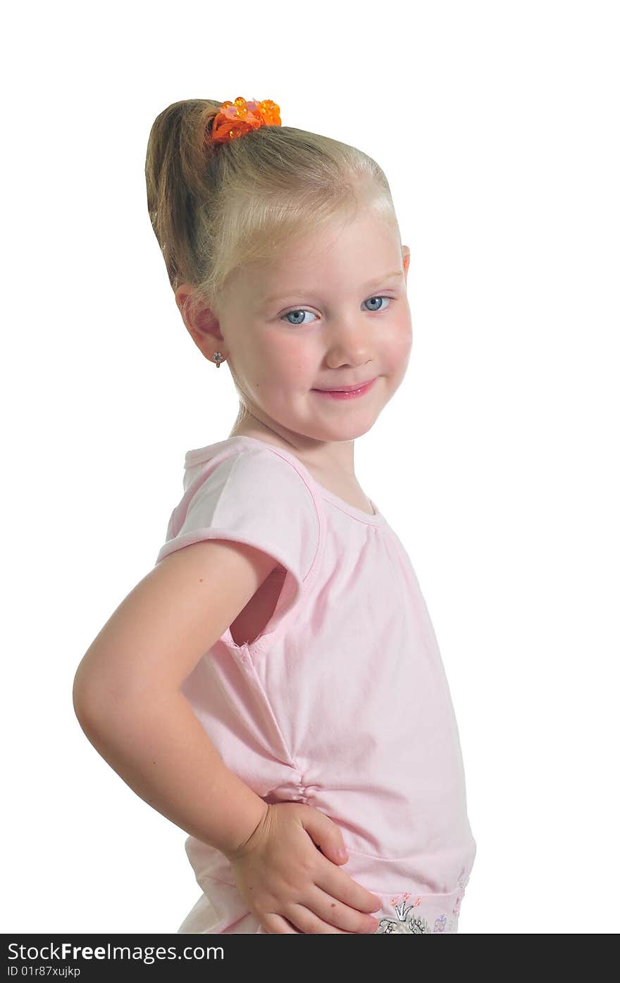 Portrait of the smiling girl isolated over white background. Portrait of the smiling girl isolated over white background