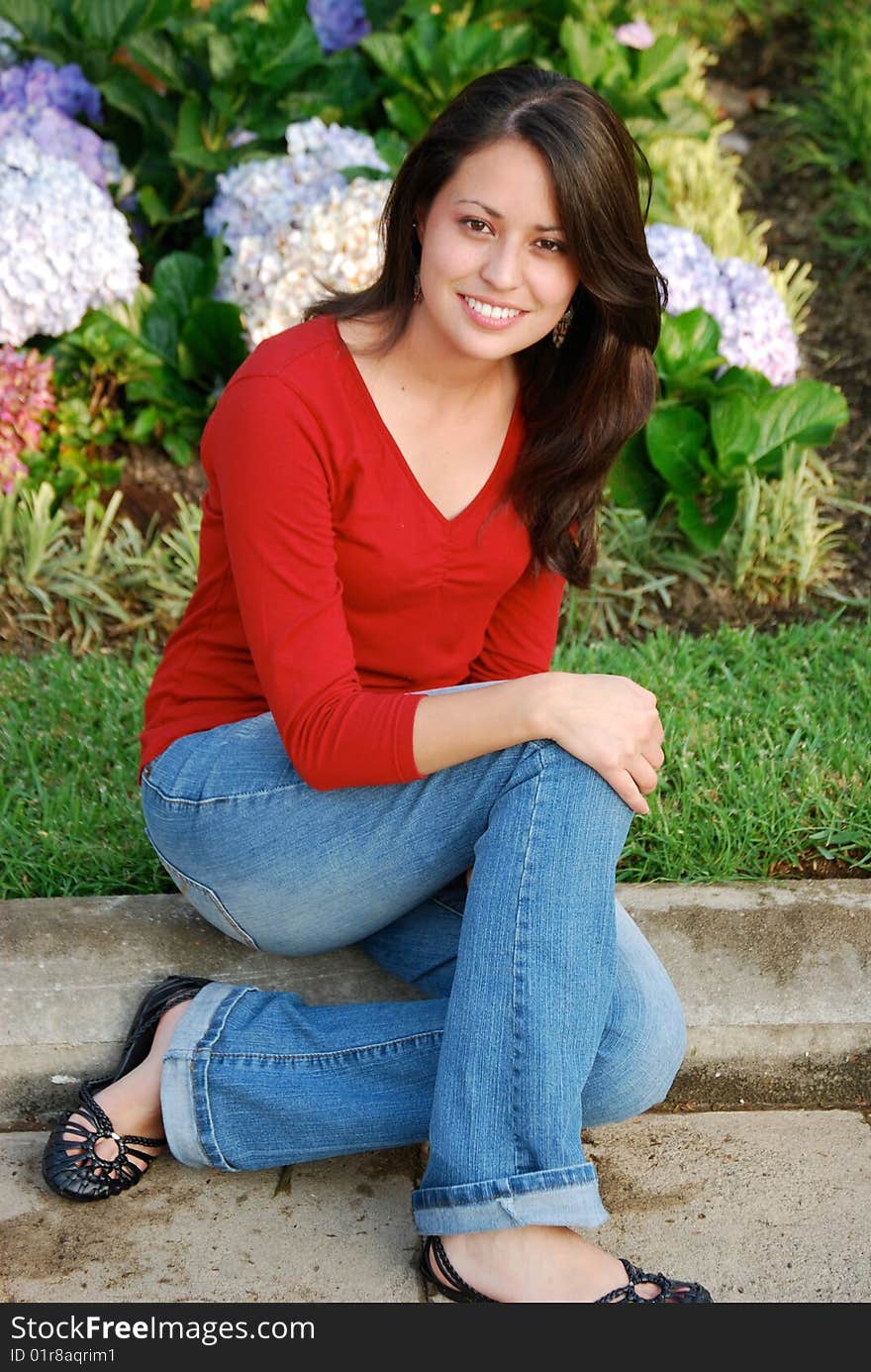 A Young Smiling Hispanic Woman. A Young Smiling Hispanic Woman