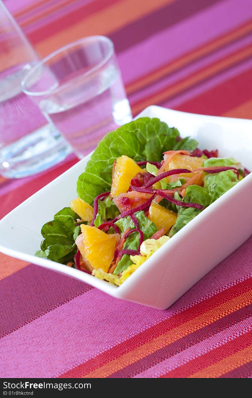 Studio shot of a fruity summer salad. Studio shot of a fruity summer salad