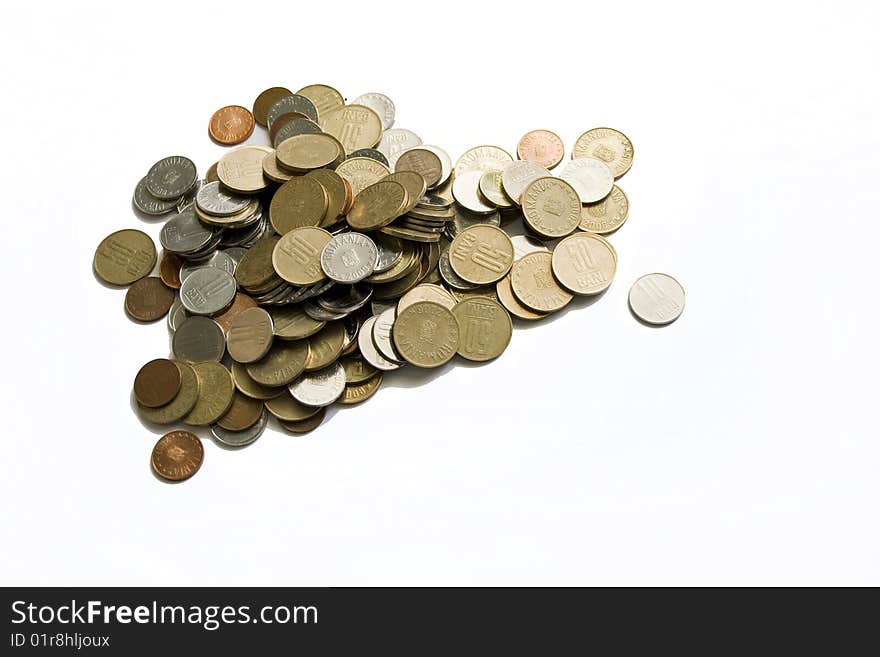 coins isolated on white