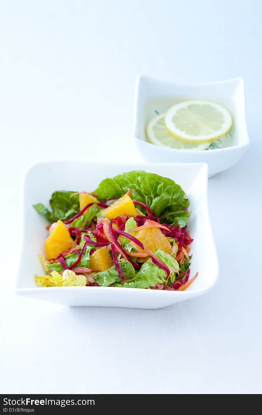 Studio shot of a fruity summer salad. Studio shot of a fruity summer salad