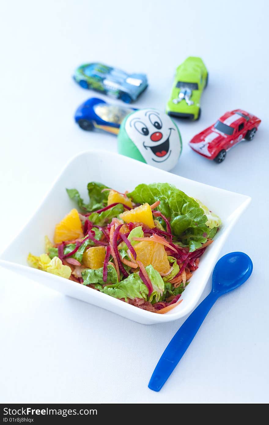 Fruity summer salad for kids. Fruity summer salad for kids