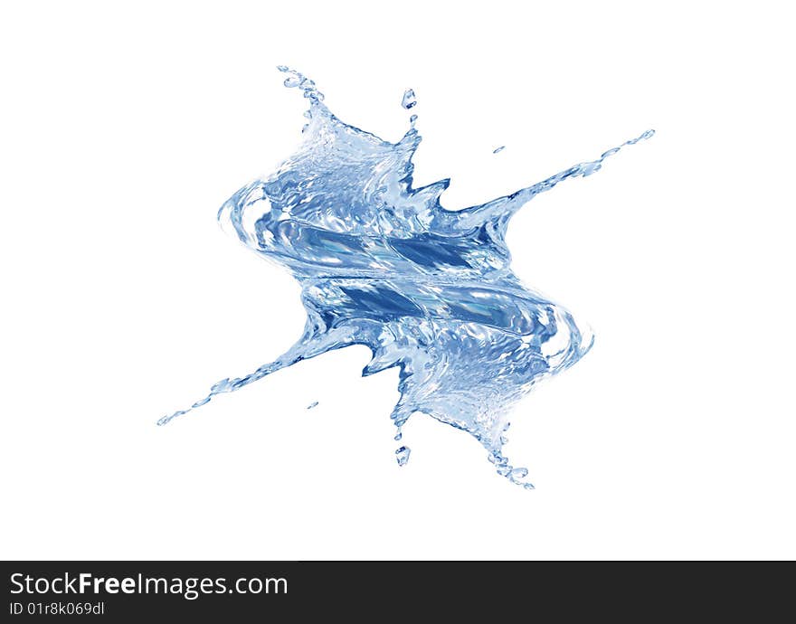 Splashing water abstract background isolated with clipping path