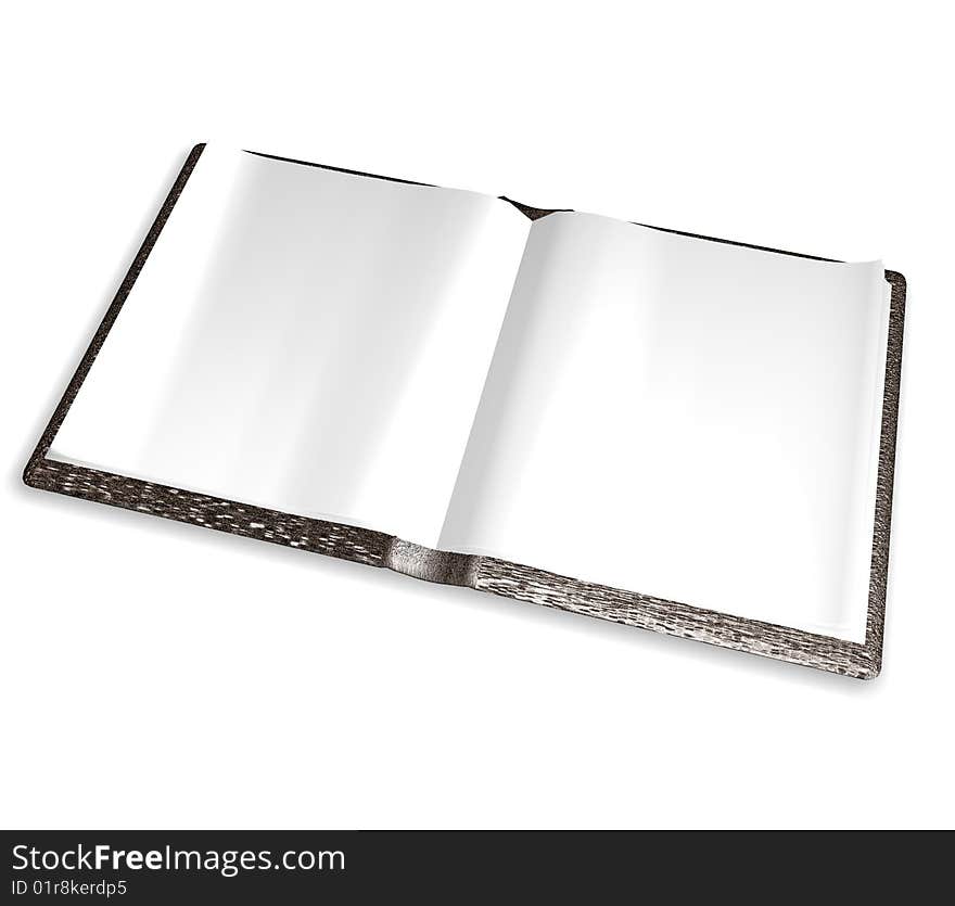 3d model of a clean, blank books isolate on a white background. The shadow is turned off. 3d model of a clean, blank books isolate on a white background. The shadow is turned off.