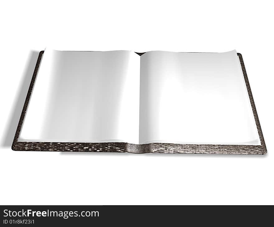 3d model of a clean, blank books isolate on a white background. The shadow is turned off. 3d model of a clean, blank books isolate on a white background. The shadow is turned off.