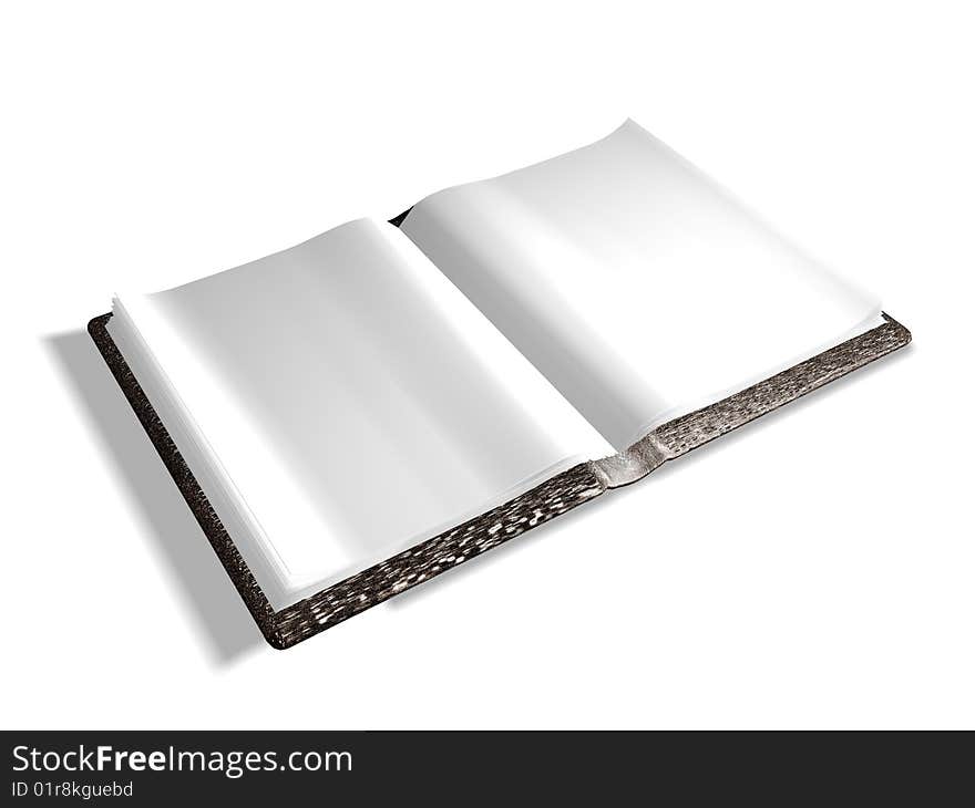 3d model of a clean, blank books isolate on a white background. The shadow is turned off. 3d model of a clean, blank books isolate on a white background. The shadow is turned off.