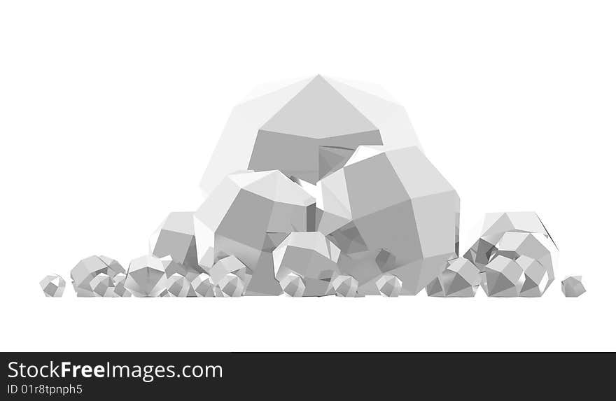 Gems isolation on a white background. 3d model. Gems isolation on a white background. 3d model.