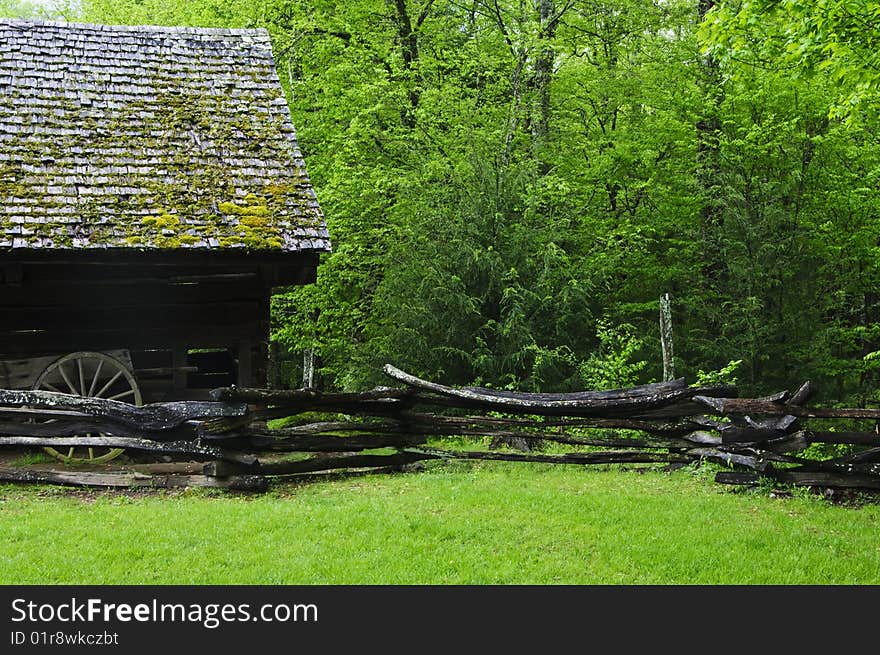 Barn In Forest