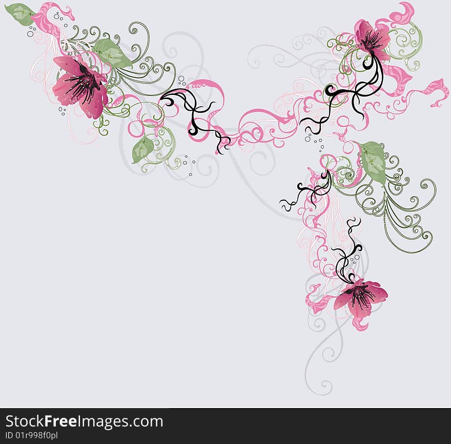 Illustration of a floral background