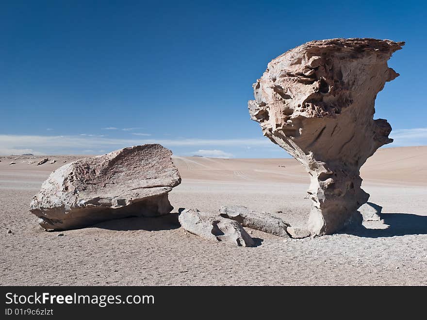 Árbol de Piedra - Tree of Stone, altiplano in Bolivia