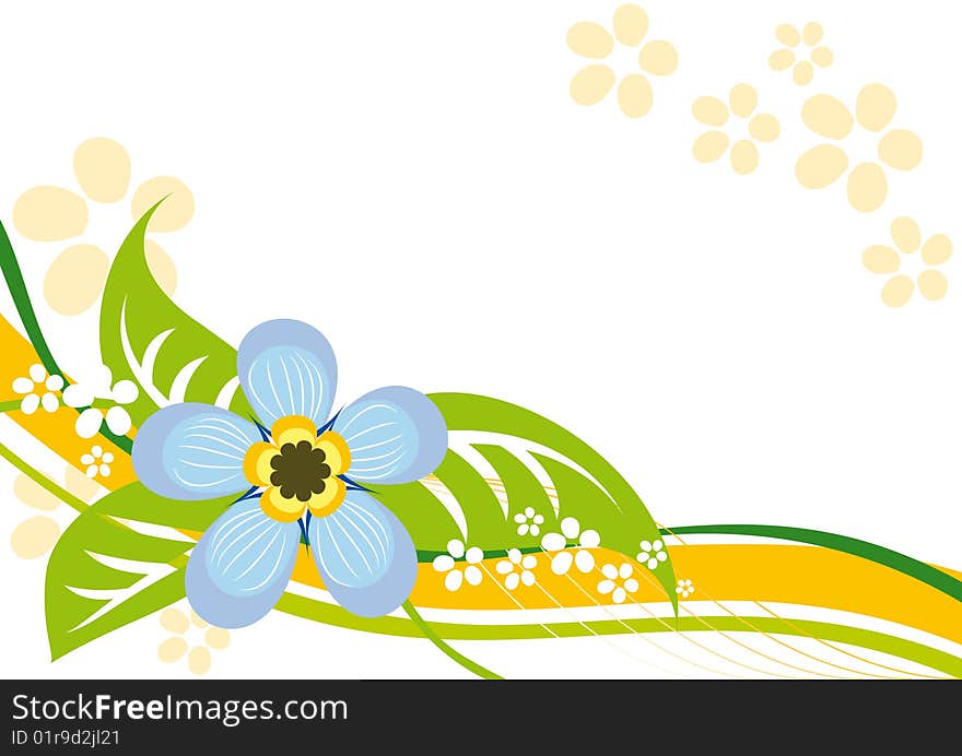 Abstract summer background with blue flower. Abstract summer background with blue flower