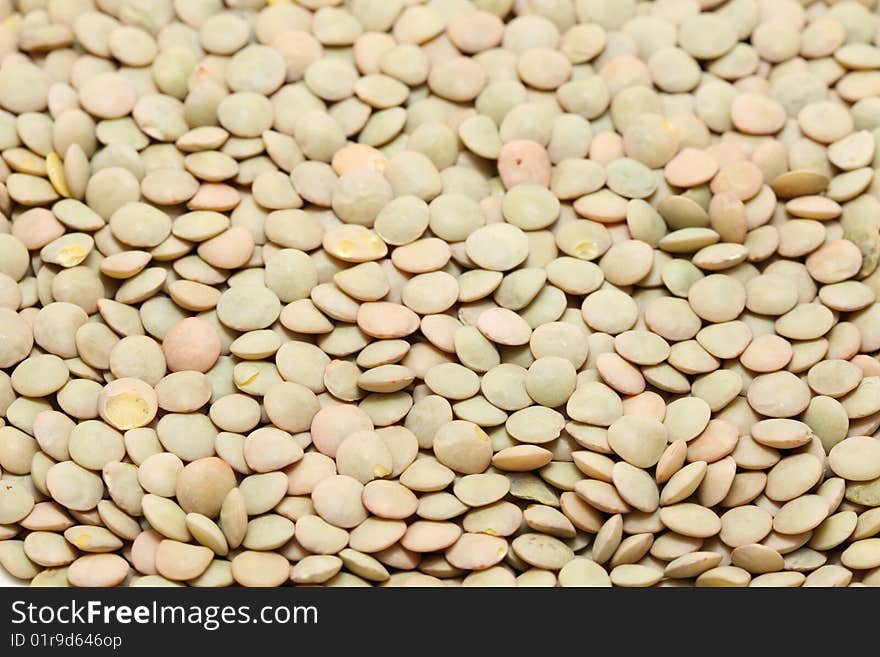 A macro shot of green lentils.