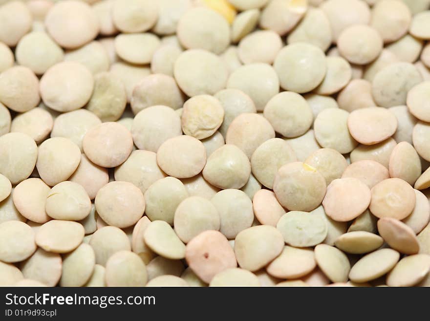 A macro shot of green lentils.