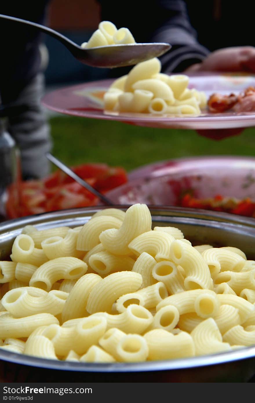 the italian pasta in a bowl