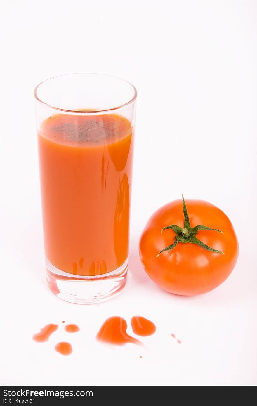 Bloody Mary Alcohol Drink on white background