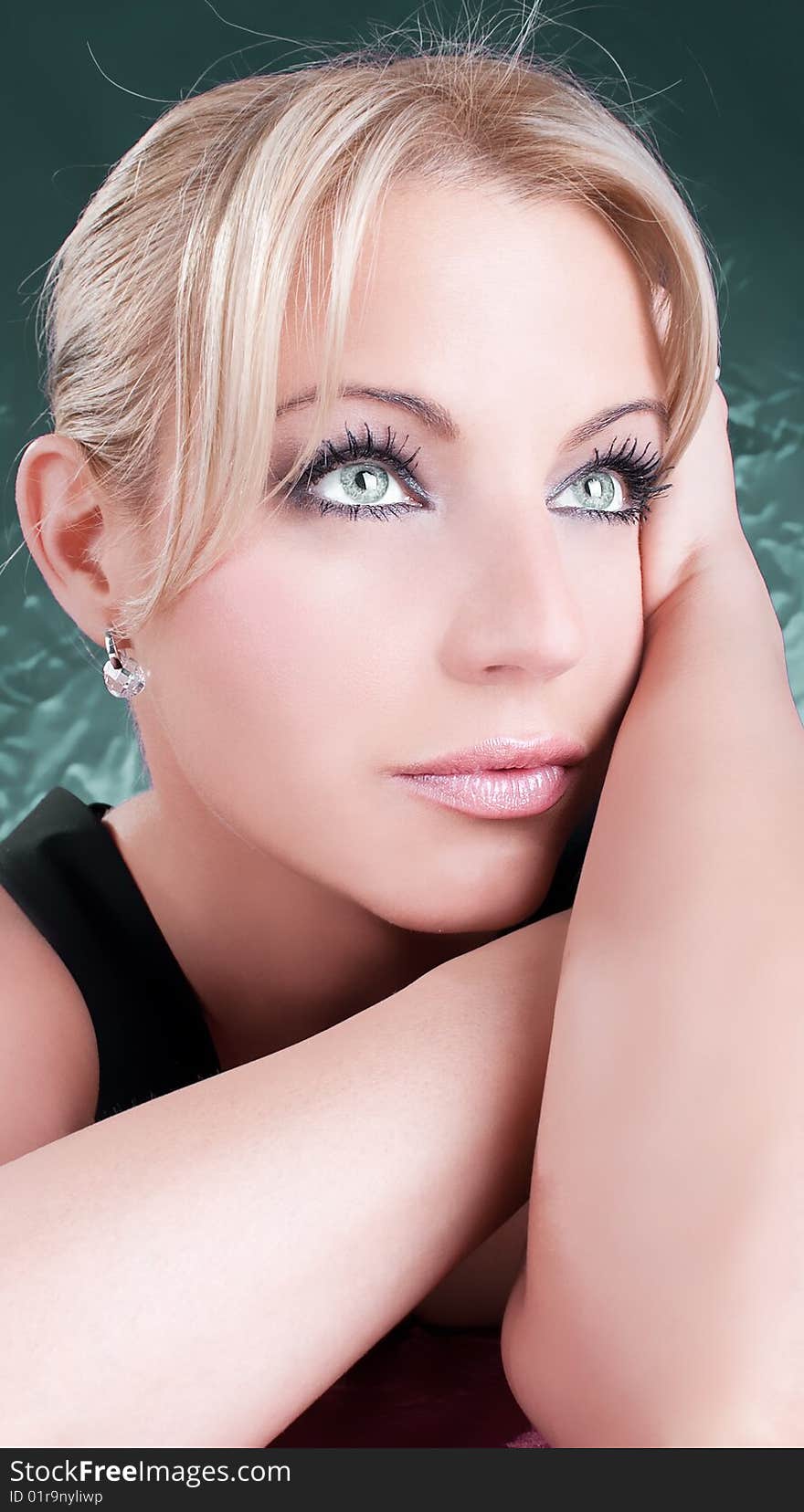 Close-up portrait of a beautiful blondy young woman