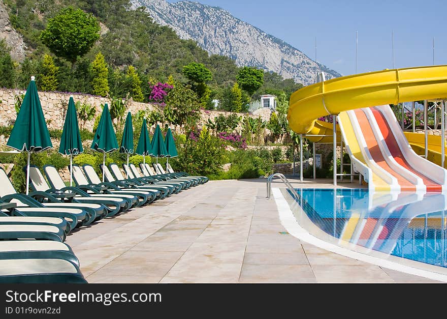 Swimming pool on a sunny day