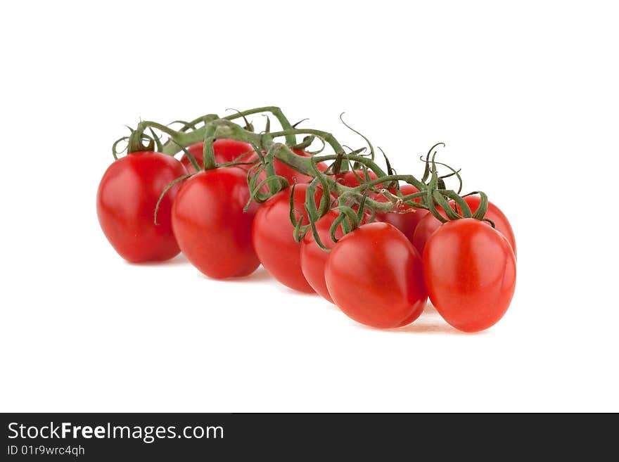 Cherry tomatoes, isolated on white background