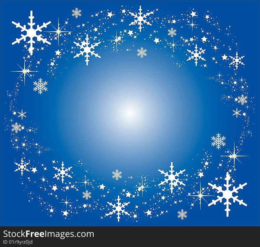 Illustration of a blue christmas background