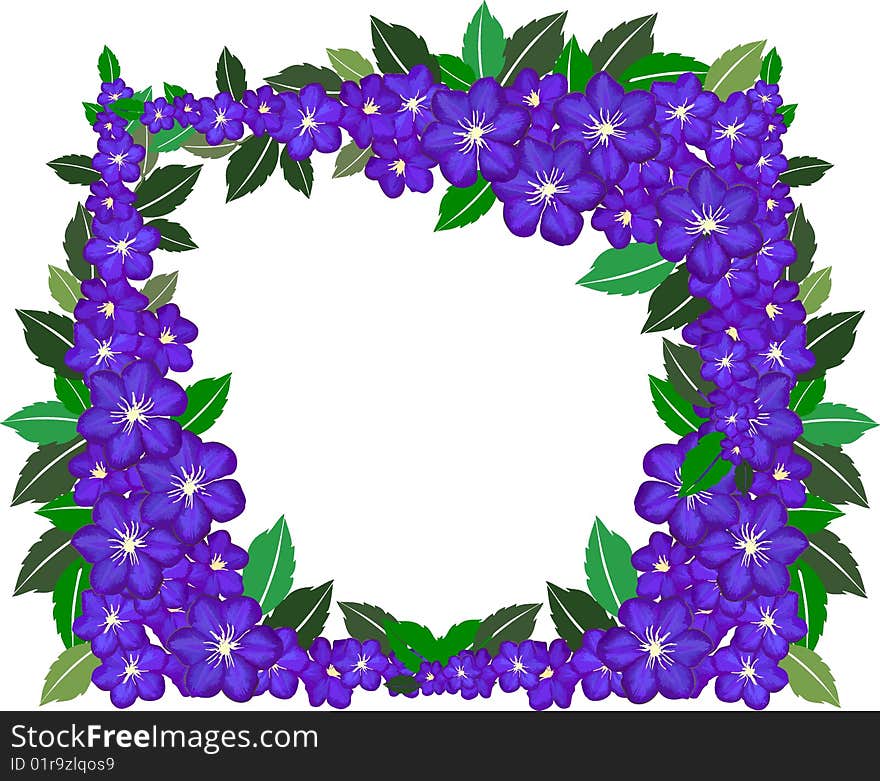 Illustration of a flower frame on white background