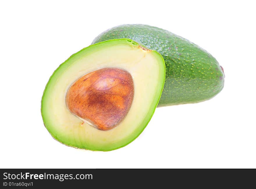 Avocado on white a background