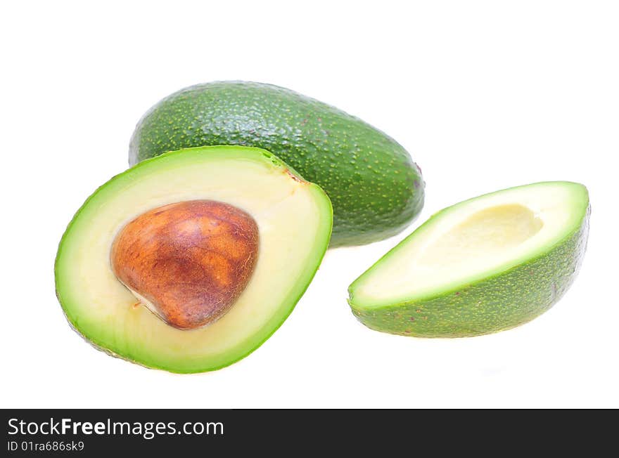 Avocado on white a background