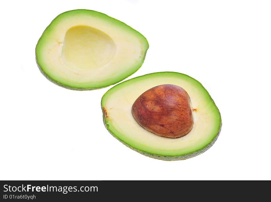 Avocado on white a background