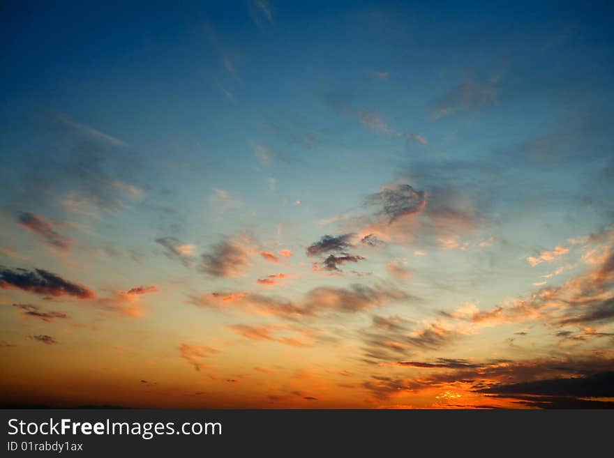 Bright glowing sunset