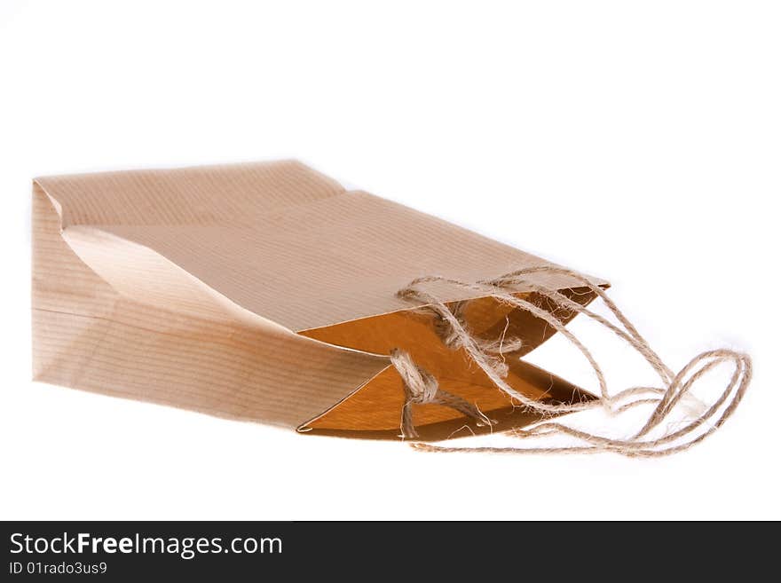 Paper bag isolated on a white background