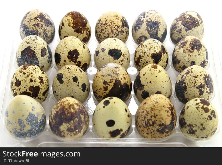 Original Quail Eggs on white