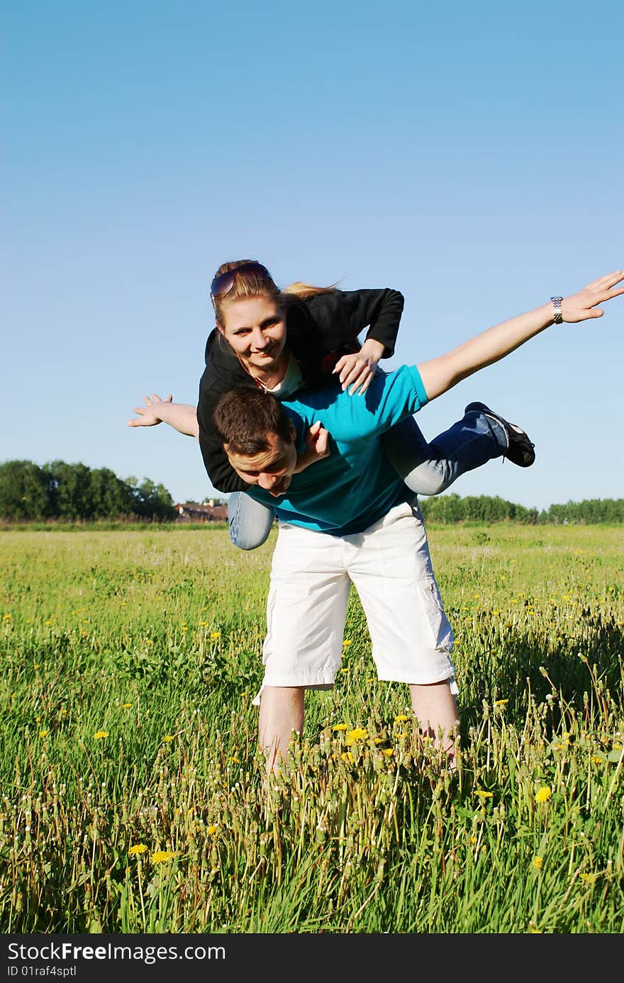 Young couple enjoying their time and having fun together