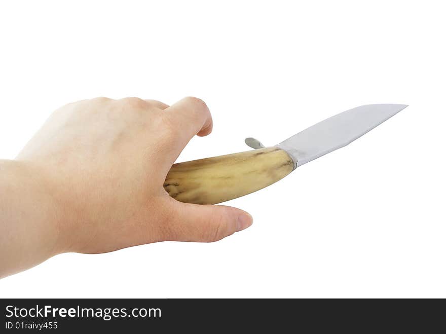 Be careful when you take a knife to hands (with clipping path). Be careful when you take a knife to hands (with clipping path)