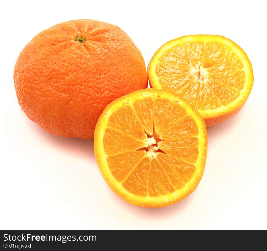 Oranges isolated on a white background