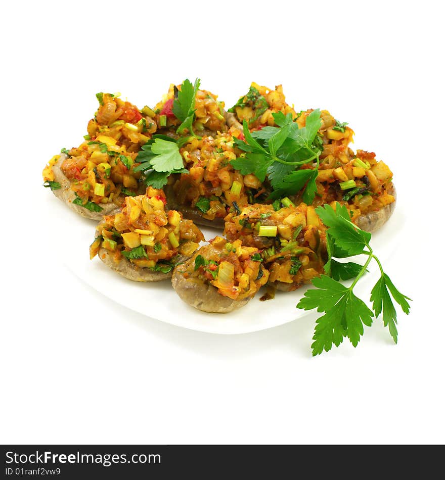 Mushrooms Stuffed With Vegetables