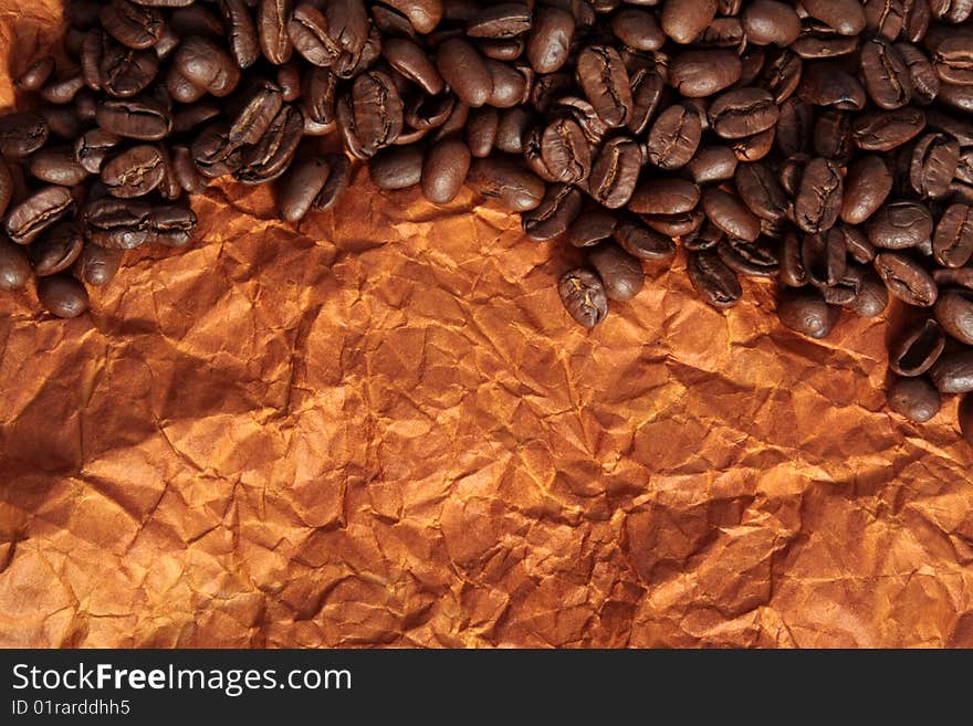 Coffee Beans On Red Background